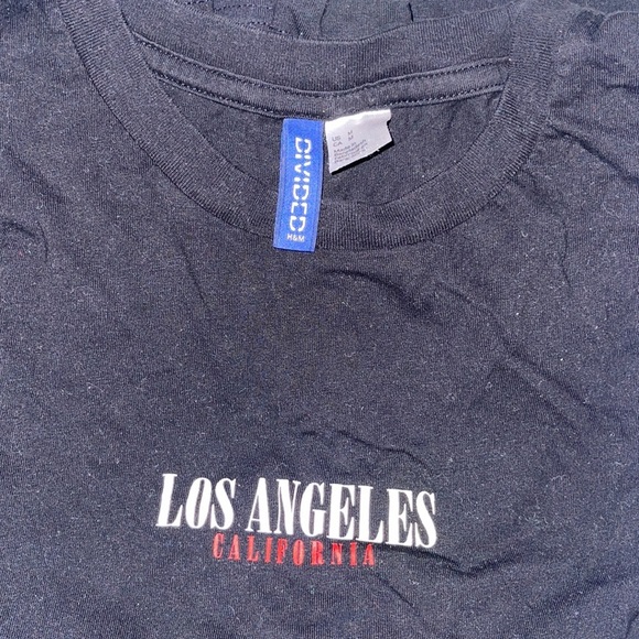 H&M M Los Angeles Tshirt Black - Picture 3 of 4